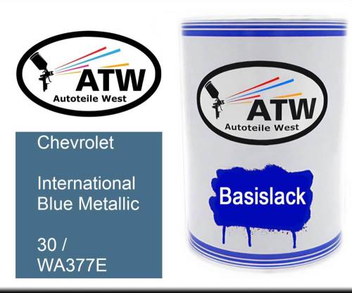 Chevrolet, International Blue Metallic, 30 / WA377E: 500ml Lackdose, von ATW Autoteile West.